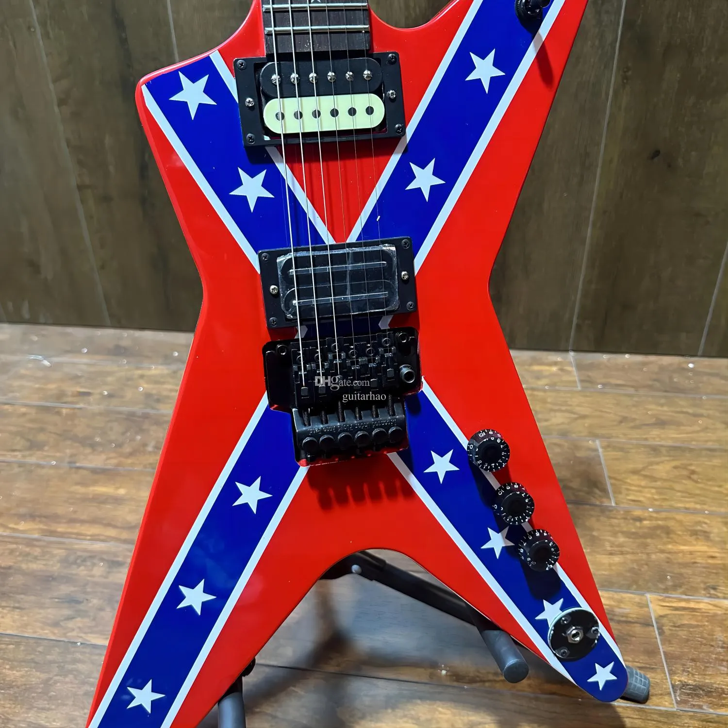 Oem Dime Bag Flying V Electric Guitar Flag Top Solid Wood Black