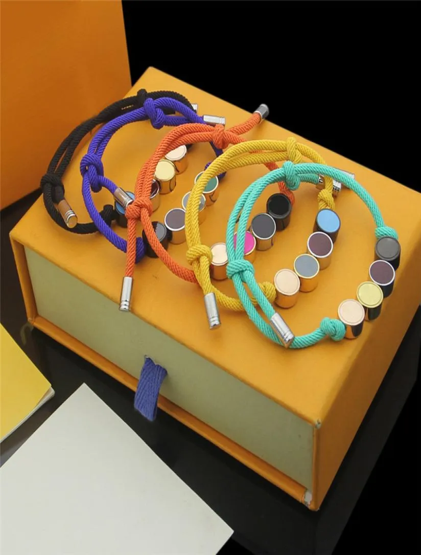Прямая поставка, модные 6 цветов, красочные шнуровые браслеты с бусинами в подарочной розничной упаковке, SL013827580