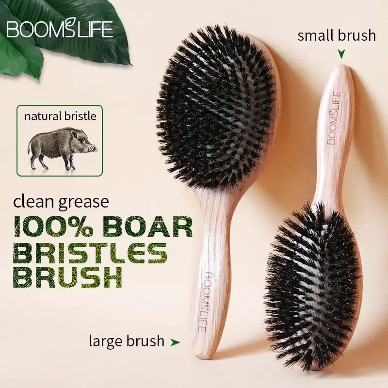 Brosses Boomslife Bristle Femmes Femmes pour brosse à cheveux en bois Détecteur lisseur Brush Hair Peigt Barber Accessoires 231211