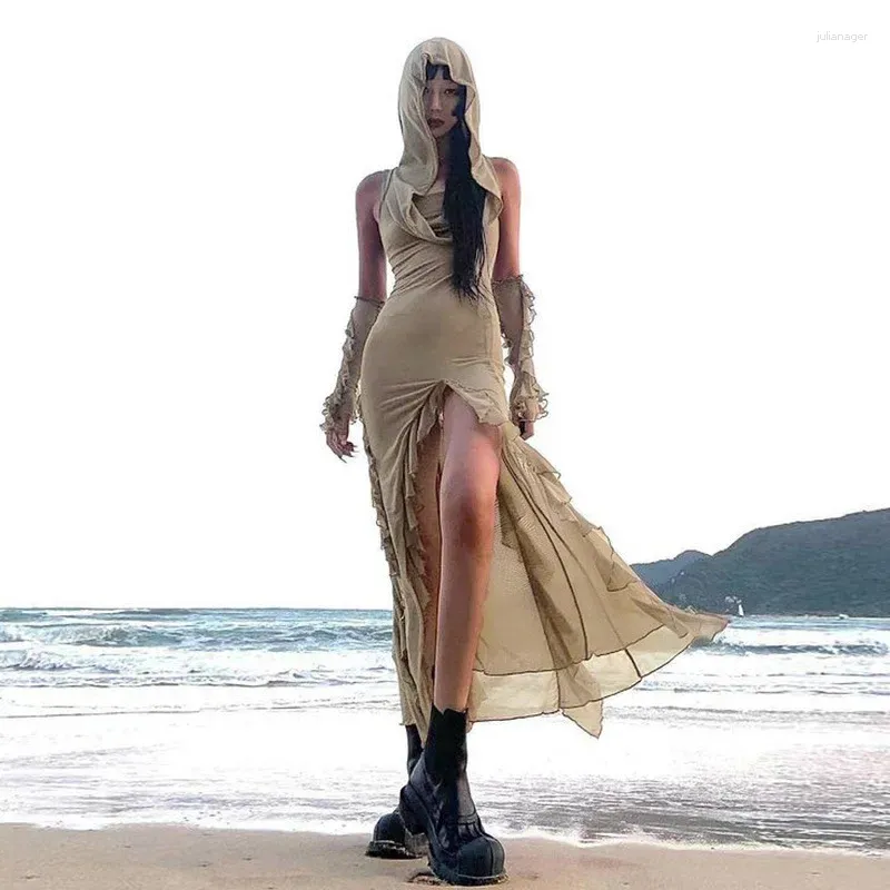 Sukienki swobodne europejskie i amerykańskie wydmy marnotrawstwo wydmy gleba Baliaclava design solidne sukienka retro seksowna szczupła fit długotrwały dla kobiet