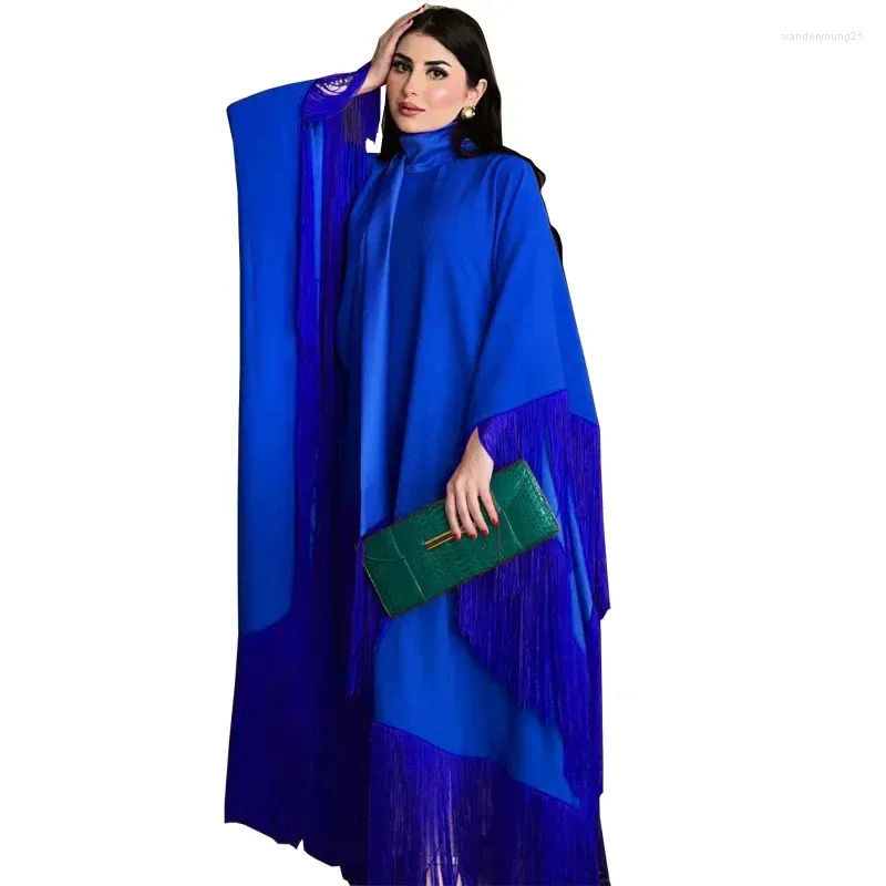 Vêtements ethniques Modeste Muslim Tassel Cape Abaya pour femmes Mode Lâche Plus Taille Batwing Manches Robes de soirée Marocaine Dubaï
