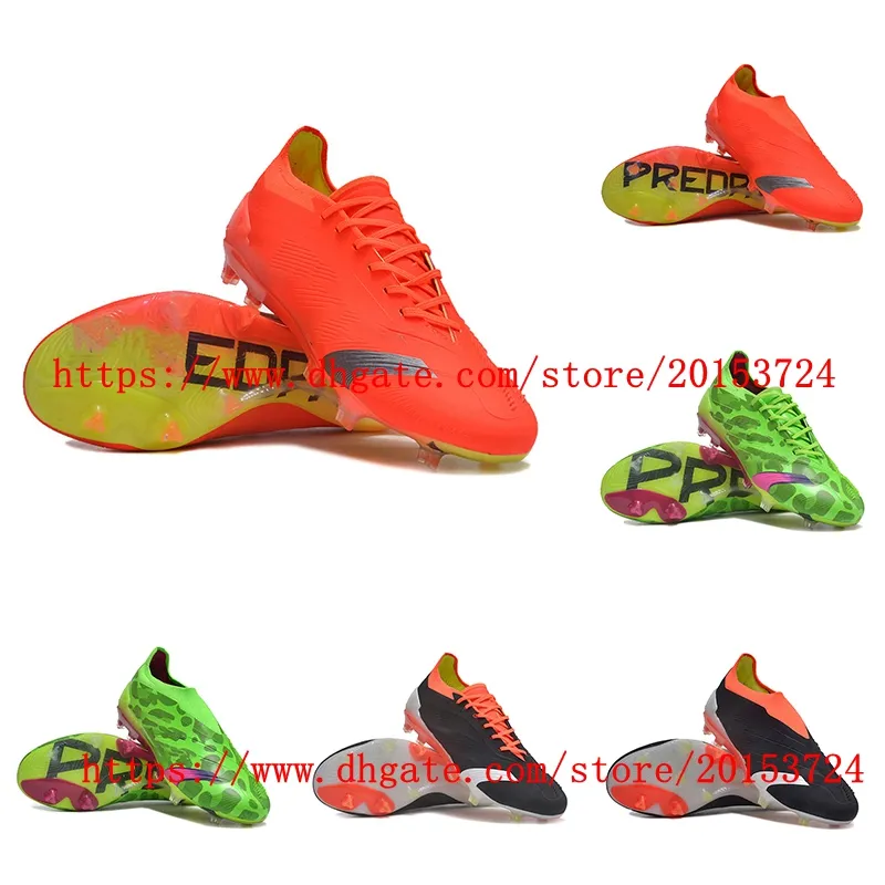 Mens fotbollsskor noggrannhet+ FG -stövlar Cleats Football Boots Scarpe Calcio Red Green