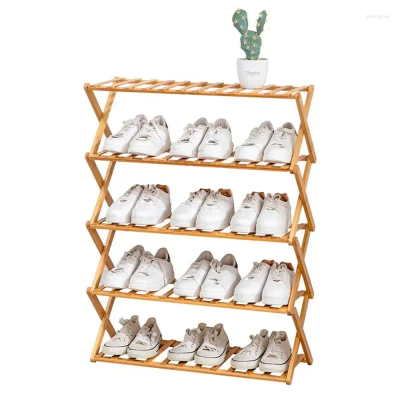 Camp Furniture Bamboo Shoe Cabinet Simple Household Multi-layer Houseware Installation Free Foldable Rack Management Storage