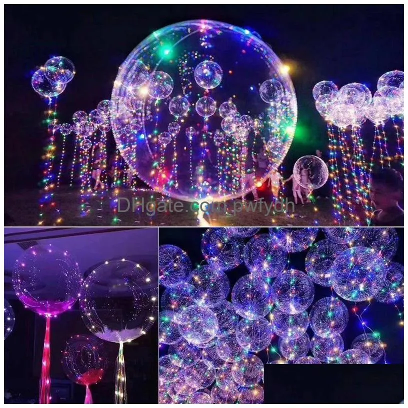 Party Decoration Led Balloons Night Light Up Toys Clear Balloon