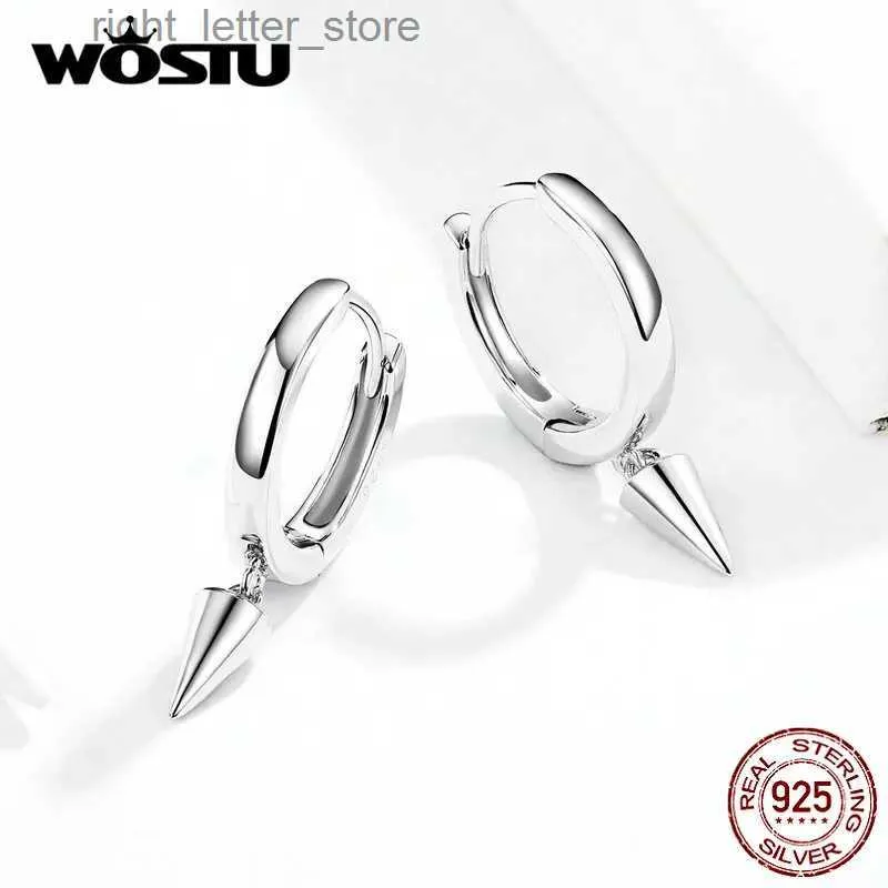 Stud WOSTU Geometrie Priemvorm Druppel Oorbellen 925 Sterling Zilver Voor Vrouwen Bruiloft Verloving Eenvoudige Oorbellen Sieraden FIE744 YQ231211