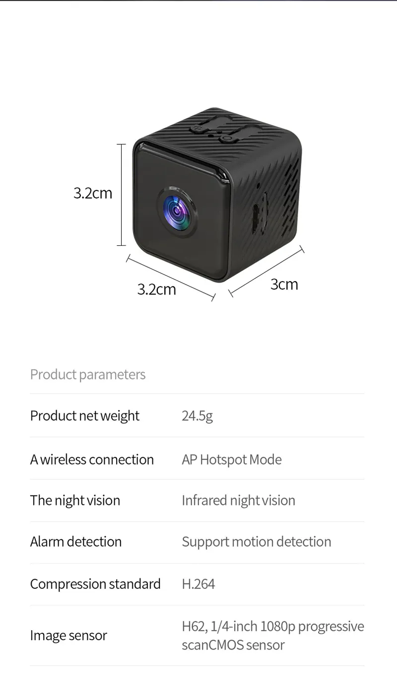 Newest X2 Mini Camera 1080P WiFi IP Camera Infrared Night Vision Motion Detection Indoor Home Security Small Wireless Surveillance Camcorder Cam