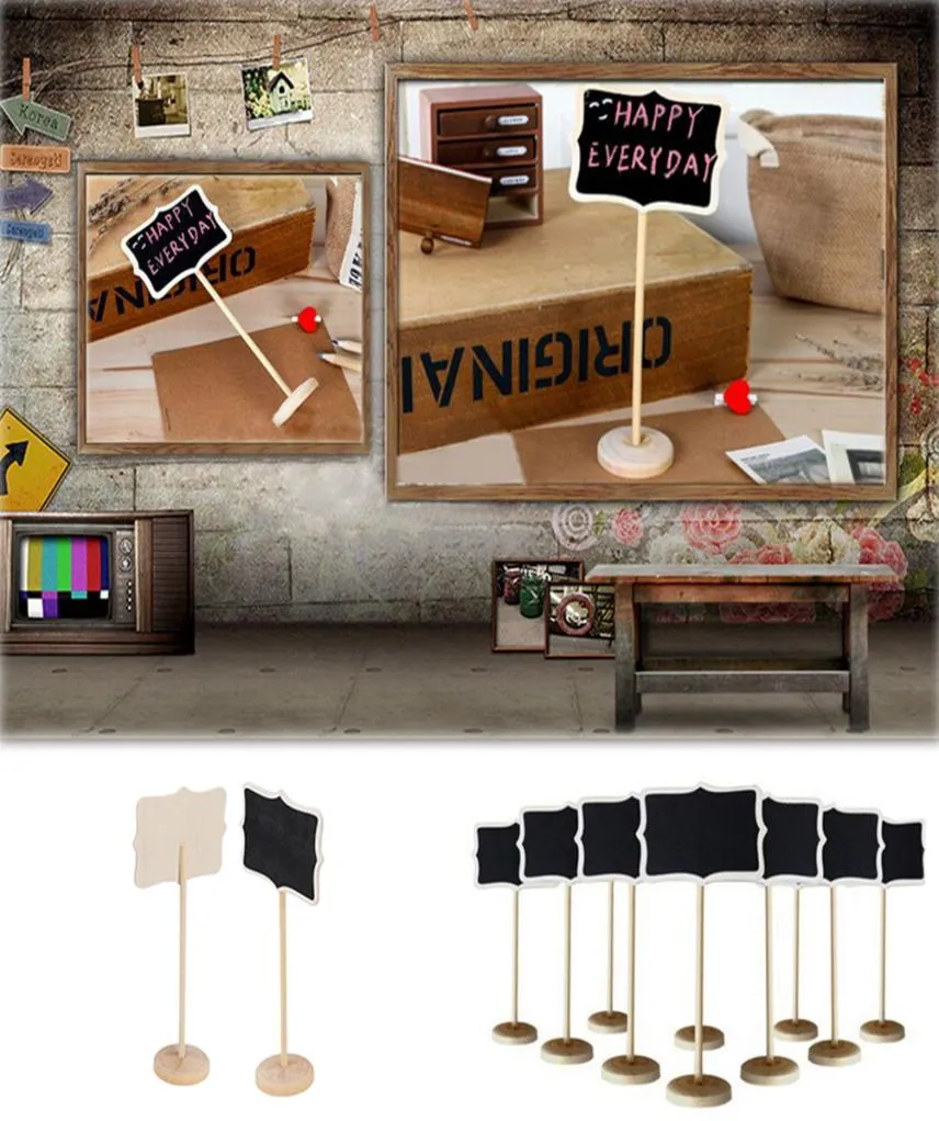 HELA 5 PCSSet Stand Wedding Table Decoration Mini Blackboard Chalkboard WordPad Message Board Holder Clip på en Stick3137210