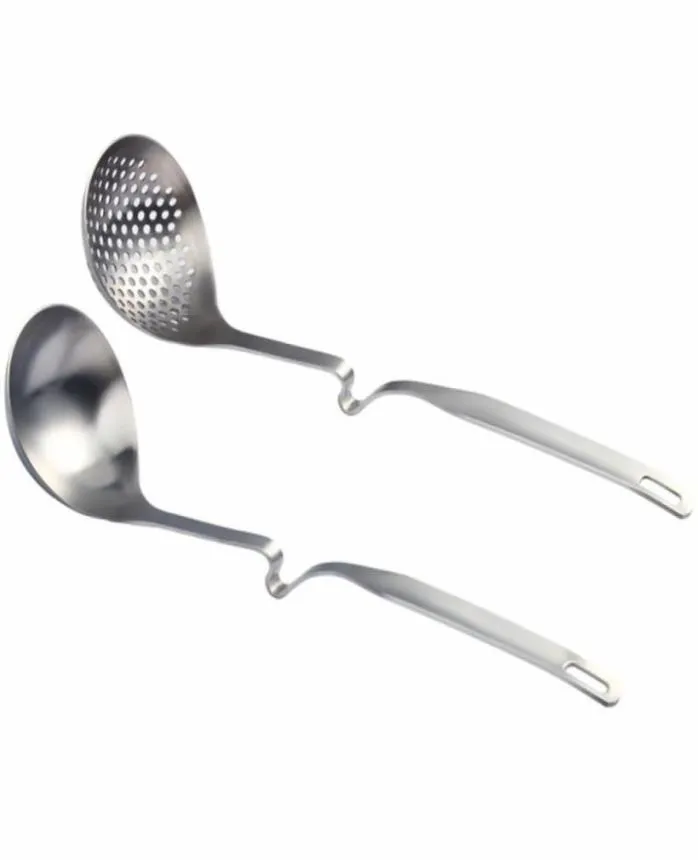 Cucchiai 2 pezzi Mestolo da zuppa Cucchiaio a fessura Pentola Appeso Colino Utensile da cucina3359510