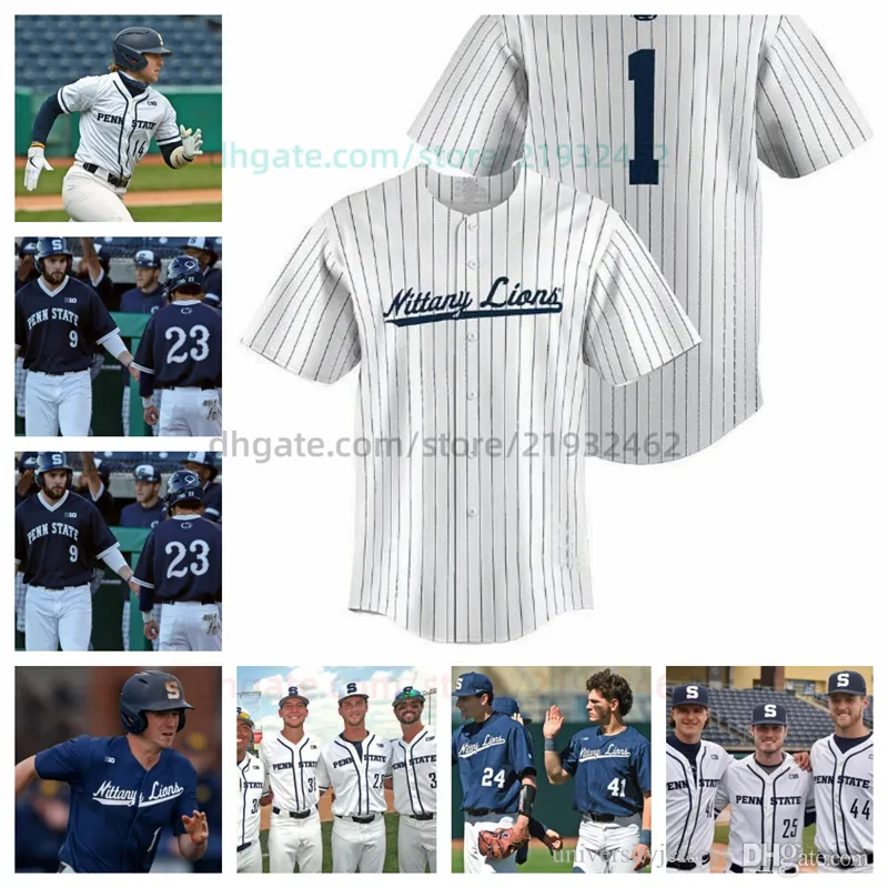 Penn State Nittany Jacob Coffin Lions BASEBAL Stitched Jersey Alla namn Number Jack Messina Ben Demell Mason Butash Adam Cecere Tayven Kelley Michael DiMartini