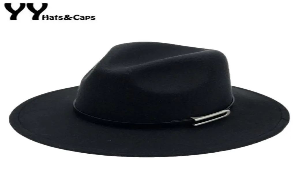 Large bord automne Trilby casquettes femme mâle haut tendance chapeau Jazz casquette hiver Panama chapeau Vintage Fedoras hommes Mafia chapeau feutre YY17294 T207038761