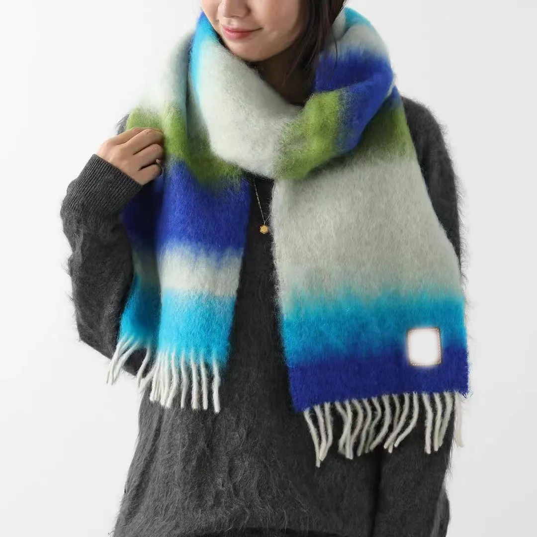 Designers ull halsdukar vinter lyx kashmir halsduk män kvinnor high end classic over brev mönster sjal halshakor ny gåva