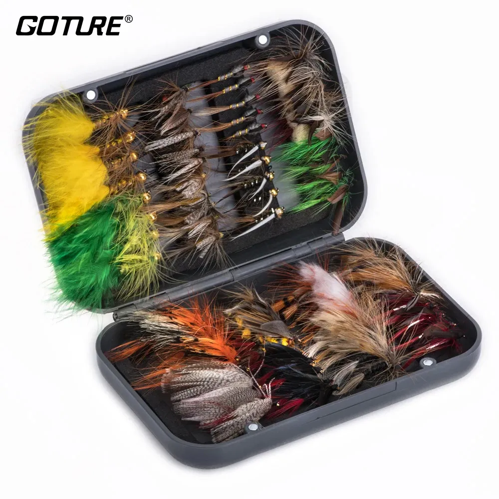 Flyfishing Baits Set: Trout, Salmon, Nymphs Dry/Wet, Tackle Accessories  From Zhi09, $14.24