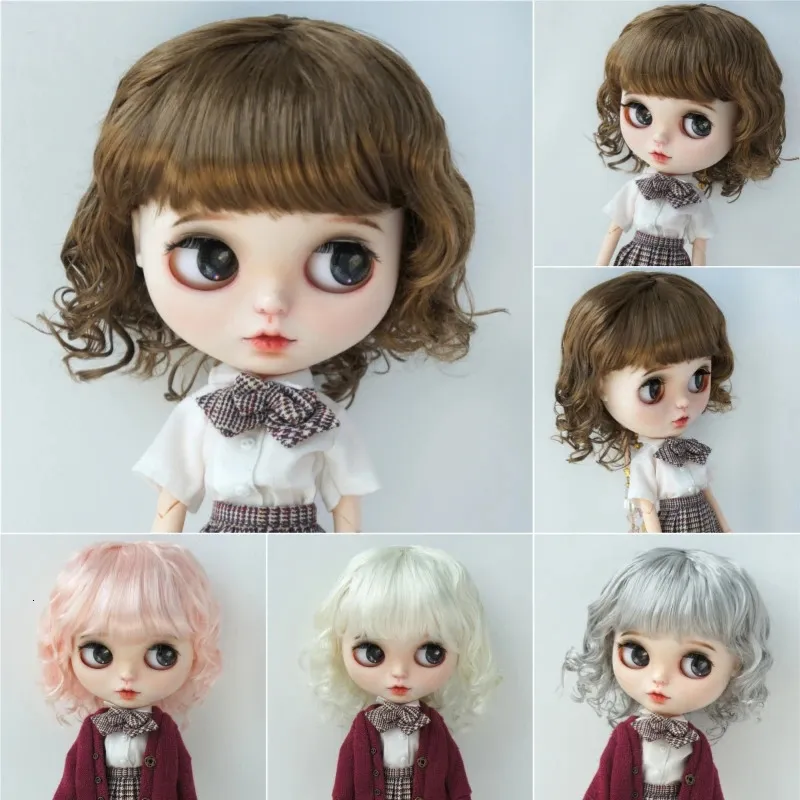 Doll Accessories Doll Wig For Girl Boneka Slight Lady Curls Synthetic Mohair BJD Wigs s Accessories 231208