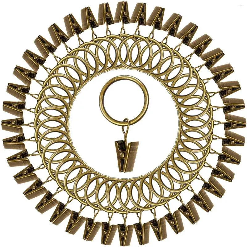 Figurine decorative da 40 pacchetti clip a tenda vintage ad anello drappeggio resistente in metallo con colore bronzo a clip