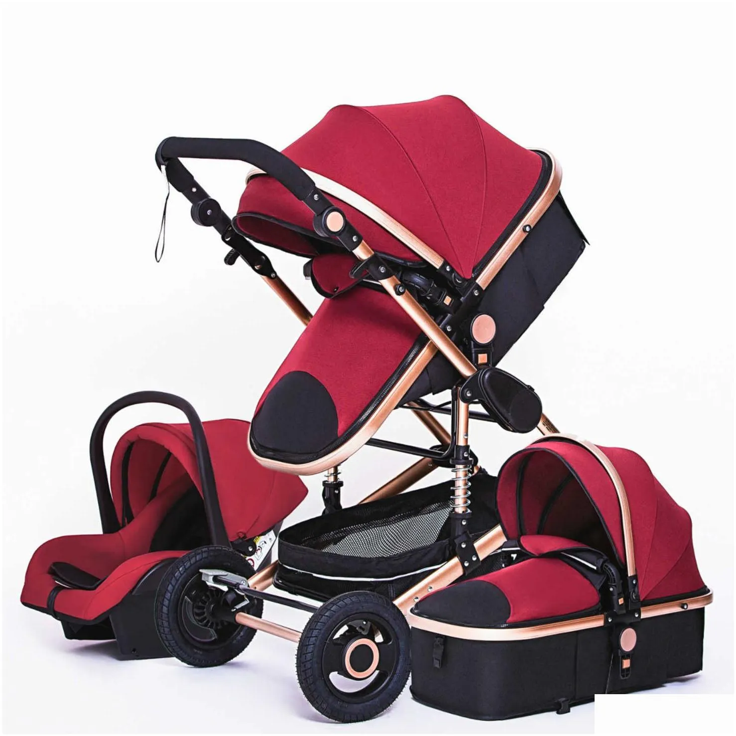 high landscape baby stroller 3 in 1 with car seat pink stroller luxury travel pram car seat and stroller baby carrier pushchair