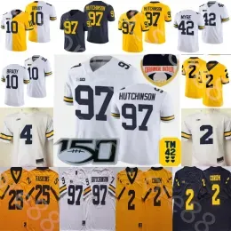 CUSTOM Michigan Wolverines Football Jersey NCAA College Aidan Hutchinson Tom Brady Charles Woodson Cade McNamara Blake Corum McCarthy Edward