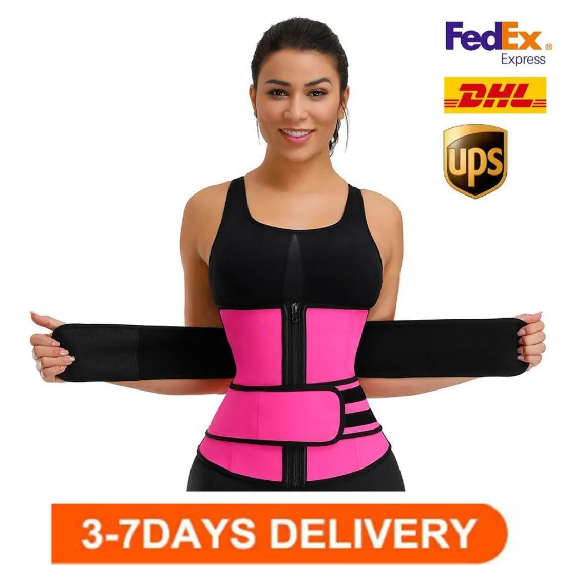 US Stock Body Shaper midjebentränare Kvinnor Postpartum Belly Slimming Underwear Modeling Strap Shapewear Tummy Fitness Corset FY8750790