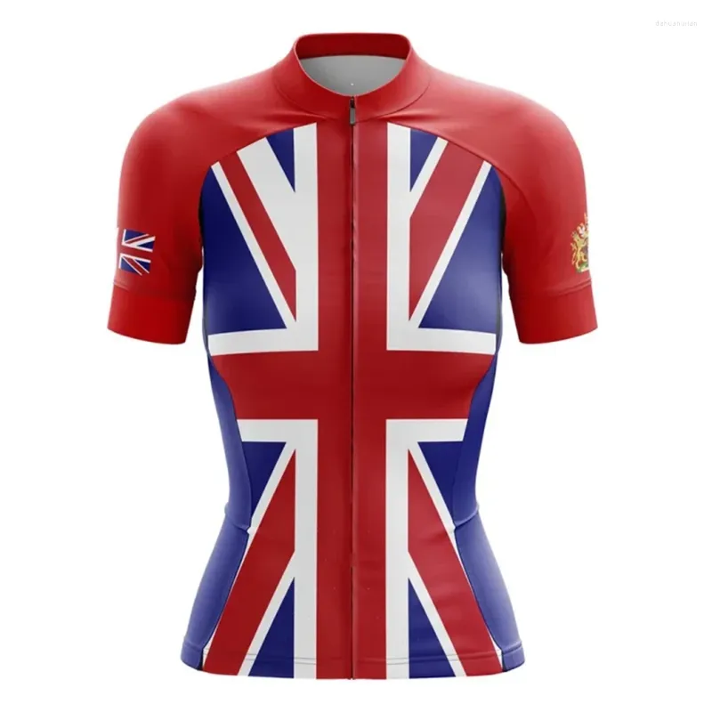 Kurtki wyścigowe UK Kobiet Jersey Krótkie koszulę rowerowe Rowerowe rower