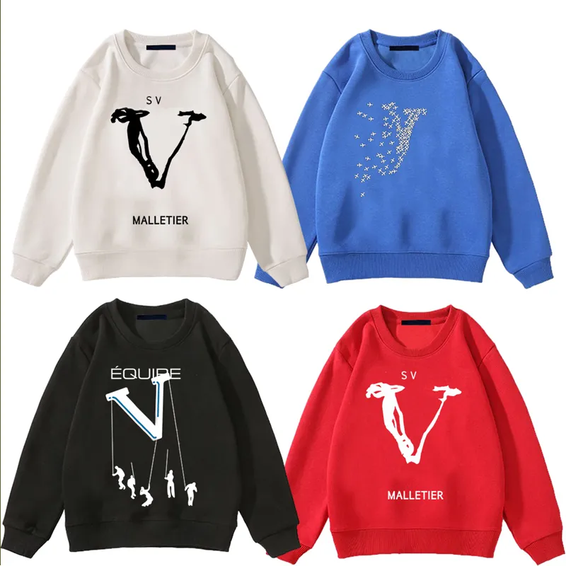 Brev tryckt barnkläder designer hoodie baby pojke pullover tröja lång ärm o nack barn hoodies sportkläder barn flickor tröja skjortor