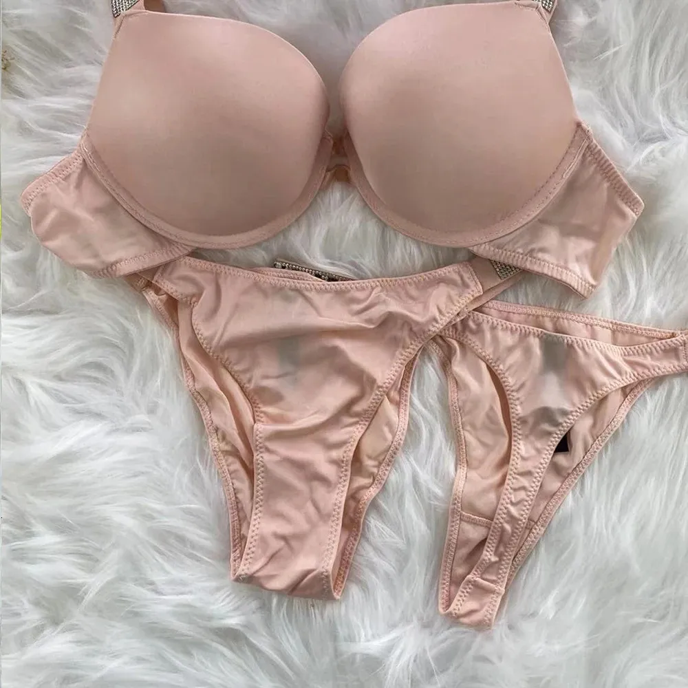 Sexy Set Schultergurt Unterwäsche Tanga 3-teiliges sexy BH-Set Damen Großhandel 231211