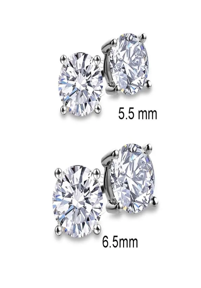 Stud Grote CZ-oorbellen Mode 925 sterling zilver Briljant geslepen zirkonia 5 mm 6 mm 7 mm 8 mm6384127