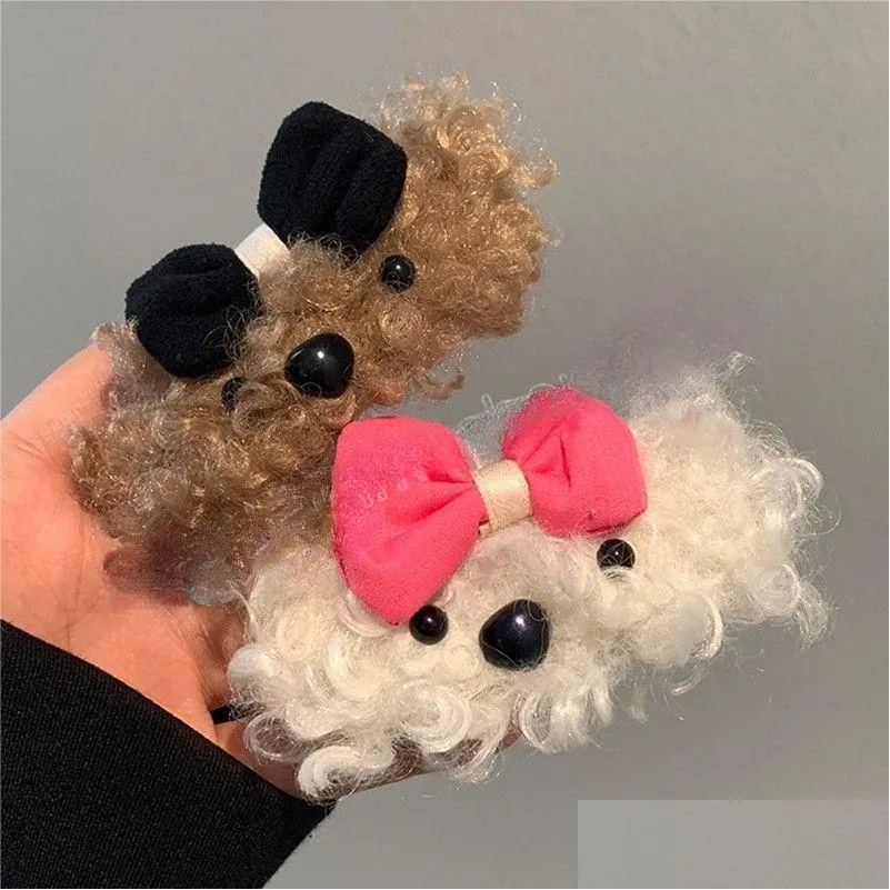 Other Fashion Accessories Cartoon Cute Plush Animal Hair Clips For Girl Fashion Pink Brown Bow Hairpins Barrettes Sweet Dog Bb Clip Dr Dhrpg