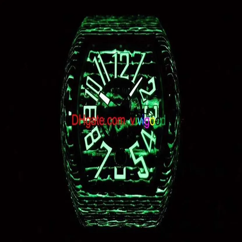 orologi da uomo di alta qualità Vanguard Orologio automatico con data automatica Orologio da uomo quadrante nero in fibra di carbonio Orologio maschile in gomma Orologio sportivo da uomo w275R