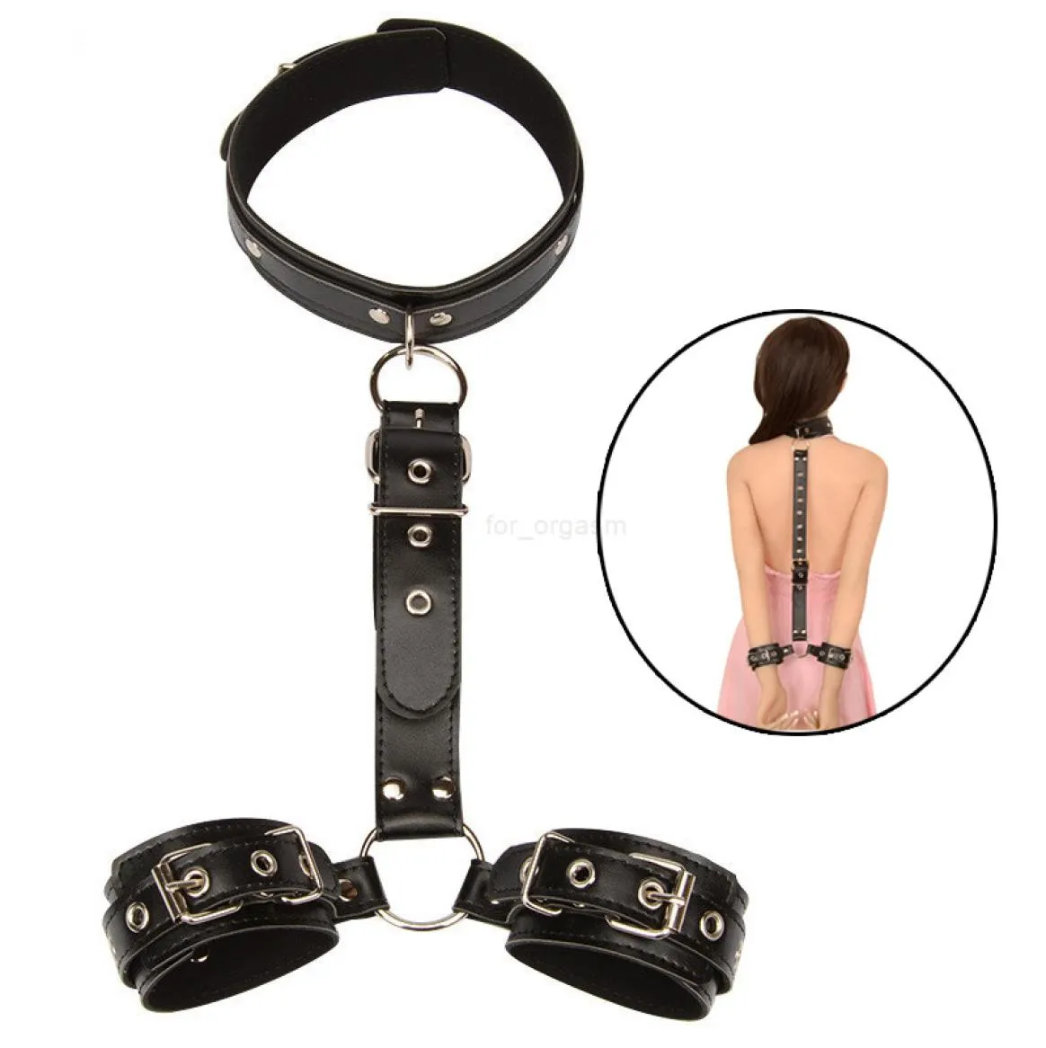 2022BDSM Bondage AntiBack Menottes Collier Manchette Sangle Esclave Roleplay Cuir Cou Bondage SM Jeux Menottes Fétiche Érotique Toy8190775