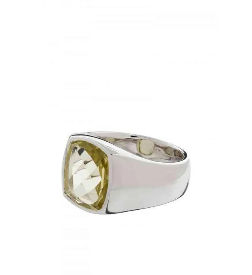 2022 Högkvalitativ skattesättande inköp Tom Wood Men039S Shelby Sterling Silver Olive Green Quartz Ring Light Luxury Design5015018