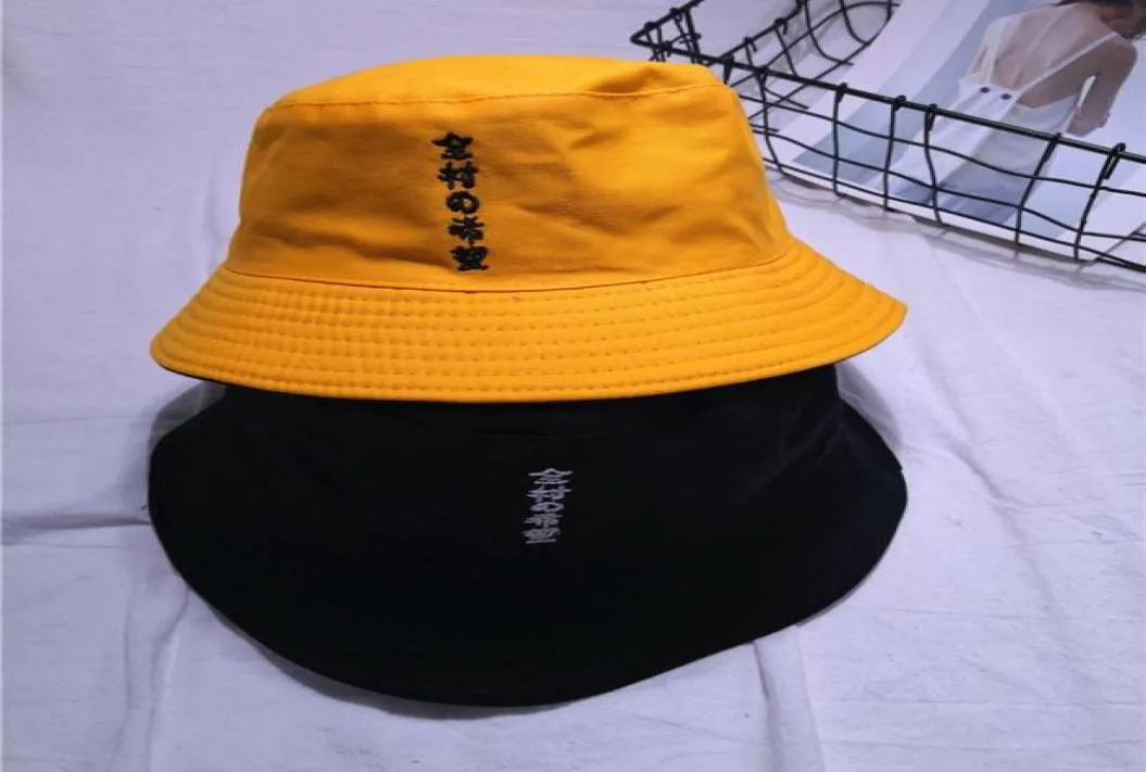 Chapéu de balde com letras chinesas bordado casual hip hop ao ar livre verão japonês chapéu de viagem férias mulheres sol panamá pescador cap8859011