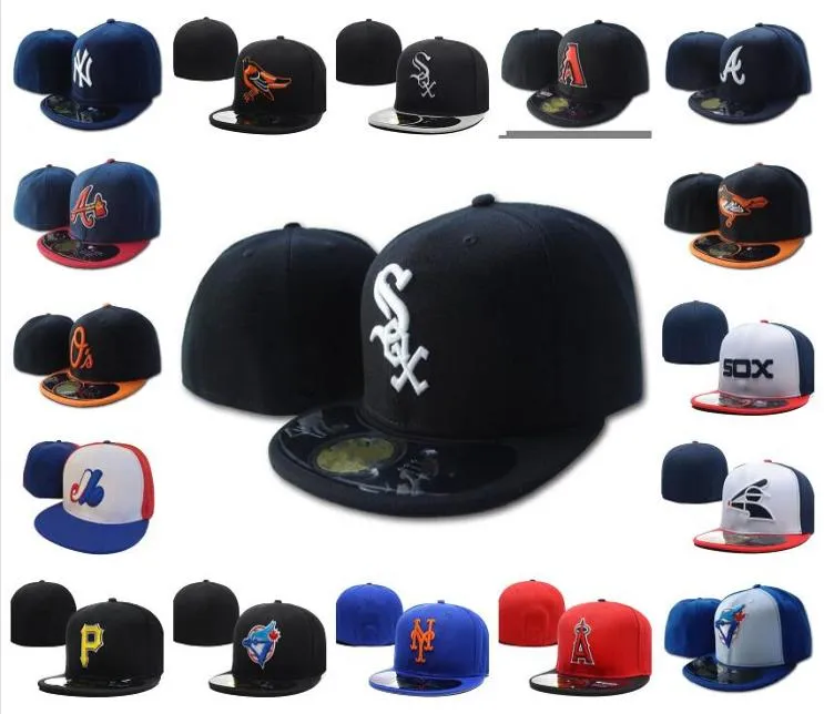 All Baseball Teams Sport Fitted Cap Men039s Women039s White Sox Fashion US Full Closed Caps Leisure Solid Color Fashion Size4569256