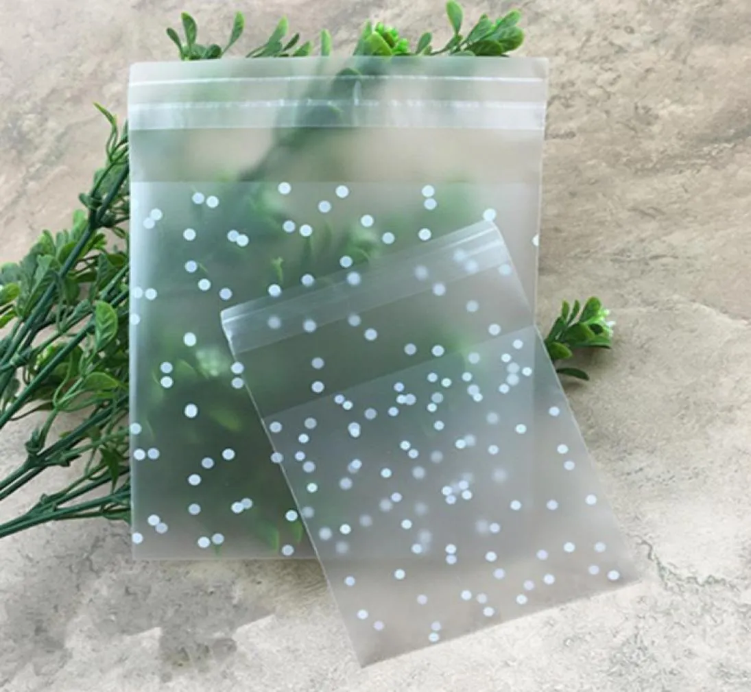 TTLIFE 100pcs Plastic Transparent Cellophane Bags Polka Dot Candy Cookie Gift Bag DIY Self Adhesive Pouch Celofan Bags for Party8217384