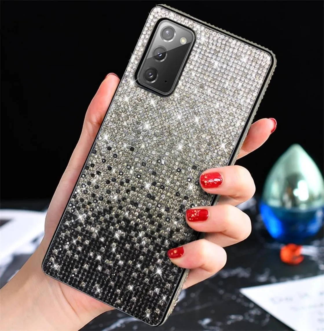 Gradiënt glitter diamant hoesjes voor Samsung Galaxy S22 S21 S20 Ultra S10 Plus Note 20 10 Pro Luxe bling strass zachte cover9820987