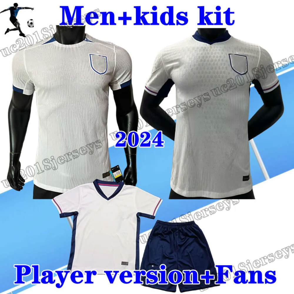 Versione giocatore 2024 Euro Cup INGHILTERRA Maglie da calcio BELLINGHAM Home RISO SAKA FODEN RASHFORD STERLING STONES GREALISH KANE Uomo Bambini Fan