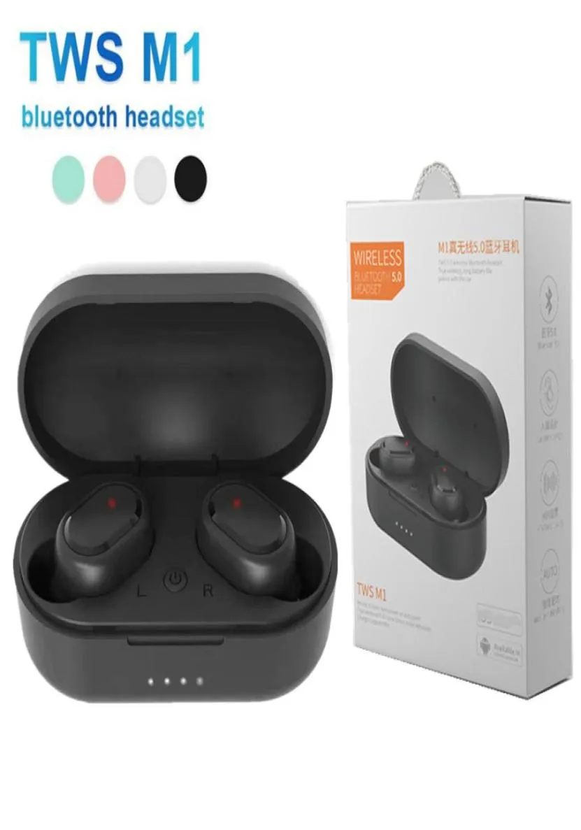 tws bluetooth earphone M1 Bluetooth Casques Mini Écouteurs sans fil portables 50 TWS Casque Antibruit Micro stéréo Earbu3639343