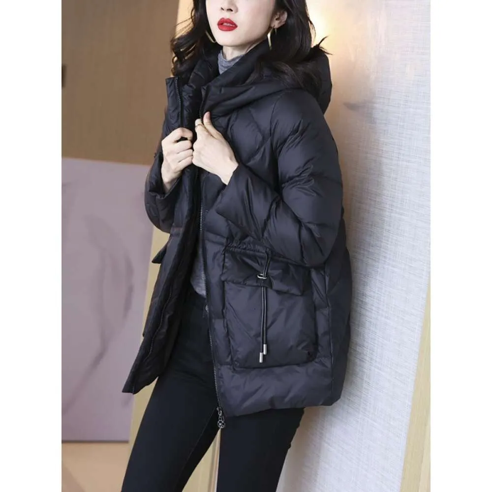 High End Short Down Cotton Jacket For Women's New Winter Black Thickened Oversized Westernized Small Figure Winter Coat For Women