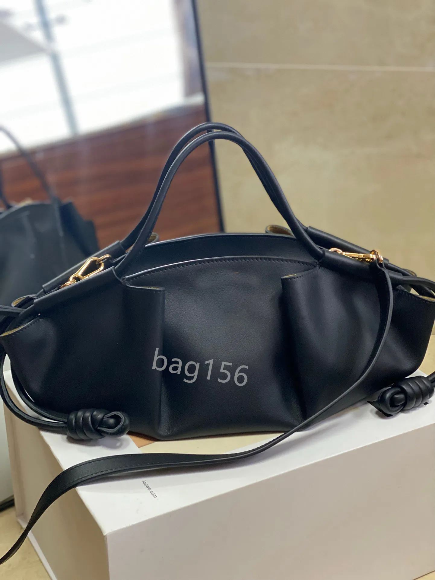 10A mirror quality handbag designer bag women shoulder bag Fashion Paseo bag Napa Cow fashion Leather bag Hobos bag Drawstring design bag handbag purse