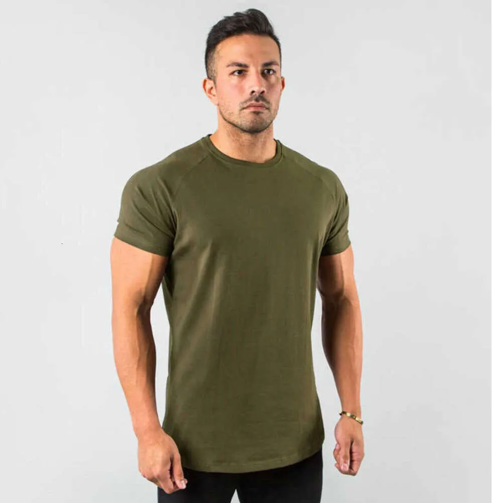 T-shirts pour hommes Nouveaux Tops unis élégants Fitness Hommes T Manches courtes Muscle Joggers Bodybuilding Tshirt Mâle Gym Vêtements Slim Jachère Fit Tee G333