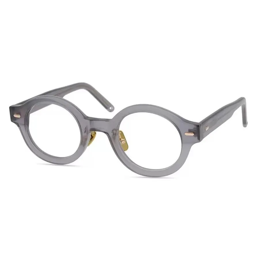 Men Optical Glasses Eyeglass Frames Brand Retro Women Round Spectacle Frame Pure Titanium Nose Pad Myopia Eyewear with Glasses Cas2424