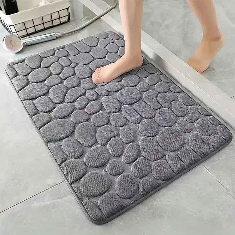 Alfombras 3D antideslizante alfombra de baño adoquines en relieve esteras de baño absorbente felpudo alfombra puerta piso máquina lavable secado rápido 231211