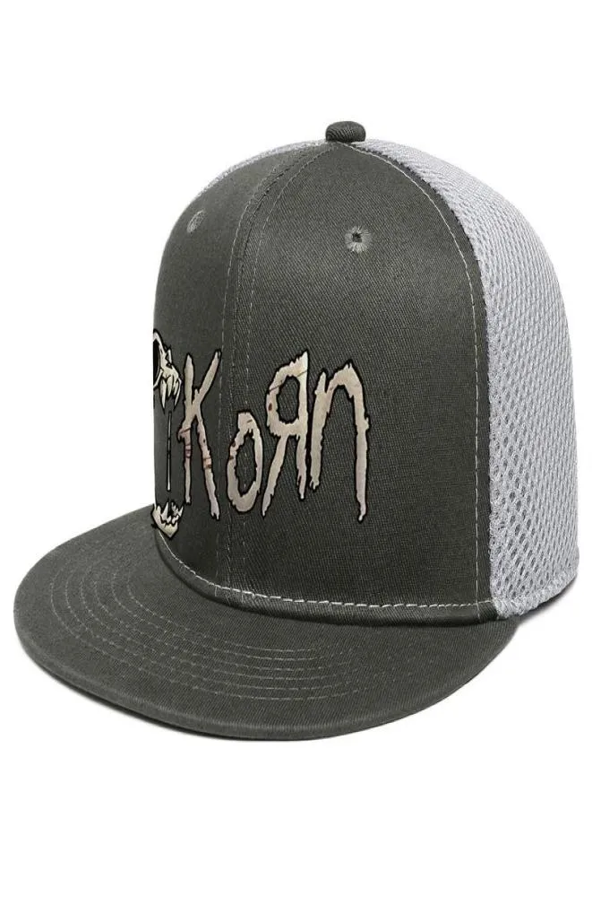 Korn Skull Splatter Image Unisex Flat Brim Trucker Cap Sports Youth Baseball Hats Korn Encounter Logo New Metal Rock Band Korn Ban9289197