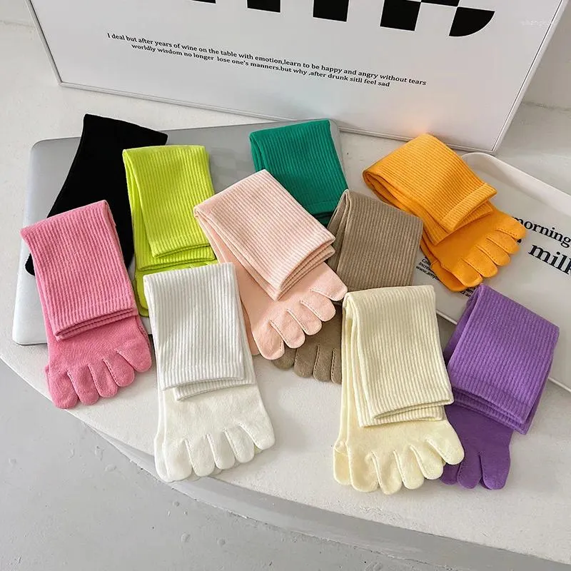 Women Socks Color Five-finger Cotton Sweat-absorbing Breathable Sports Japanese Candy Split-toe Women's