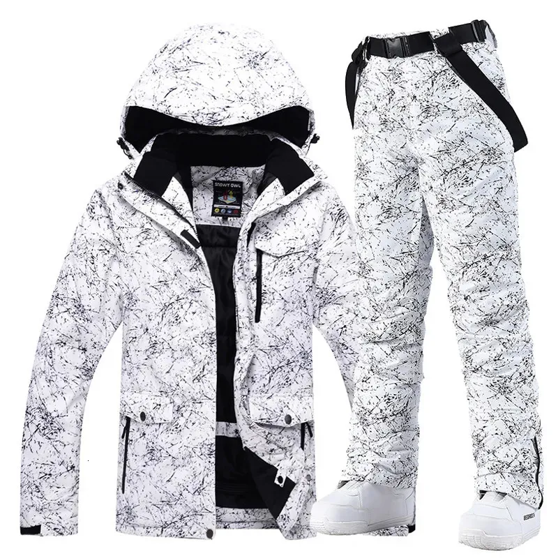 Other Sporting Goods 30 Warm Men Women Snow Suit Wear Snowboard Clothing Sets Winter Outdoor Sports Waterproof Costume Ski Jackets and Strap Pants 231211