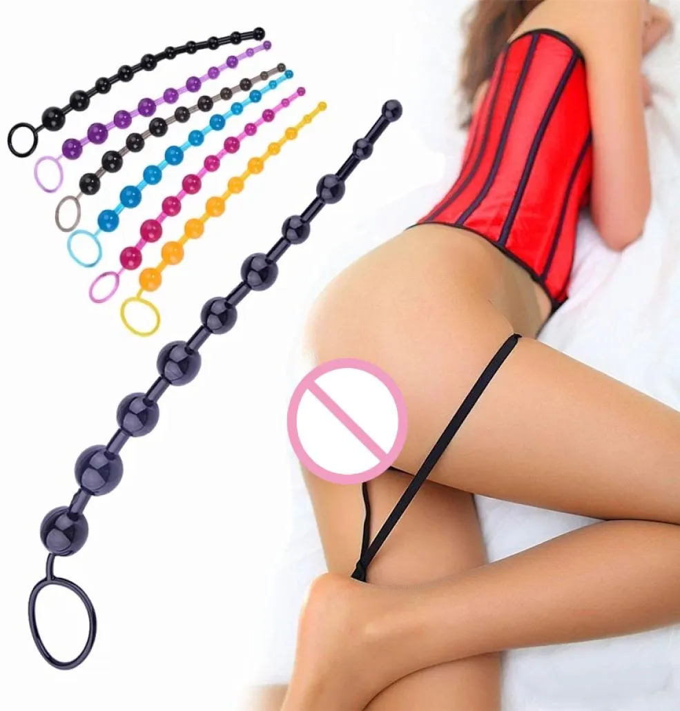 10 soft rubber beads long orgasm anal toys vagina clitoris tugging ball toys ass toys adult women stimulator sex accessories6708935