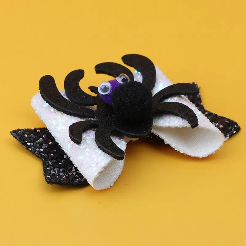 Halloween Hair Accessory Baby Girl Hair Clips Pumpkin Barrettes Hairpin Hair Bow Head Accessories Sequin Spider Ghost For Funy Party M2731