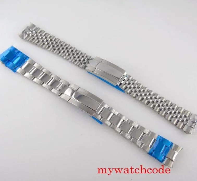 Titta på band Inga logotyp Oyster Jubilee 316L Rostfritt stål 20mm bredd Armband Folding Clasp Polished Center Wristwatch Accessories6245147