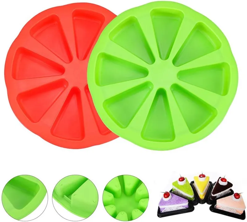 8 Cavity Scone Pan Silicone Cake Baking Moulds High-Temperature Pizza Plate Non-Stick DIY 8 Grids Mold Bakeware