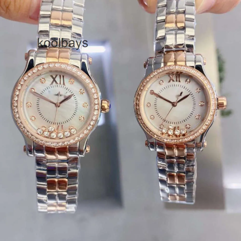 Montre légère en acier Designer Chopars montre-bracelet femmes classique diamant tendance luxe littéralement romain strass personnalisé mouvement à quartz Happy Sport J95K