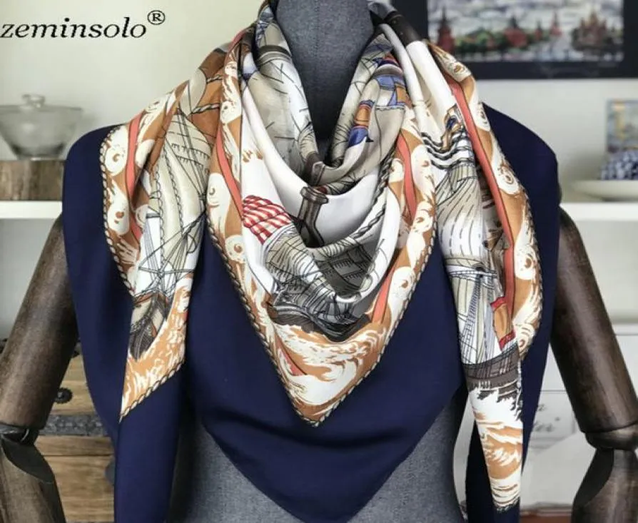 100 Silk Scarf Women Square Scarves Wraps Neckerchief Female Foulard Silk Hijab Bandana Lady Bufandas Shawls 130 LJ2011133450819