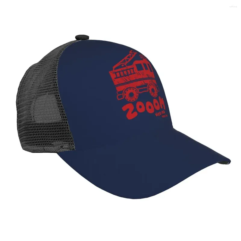 Ball Caps Baseball Cap Zooom Kids Fire Truck Pattern Hat Breathable Men Women Summer Mesh Drop